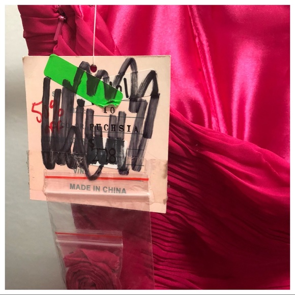 Blush Prom formal wear magenta strapless 10 - Picture 5 of 5